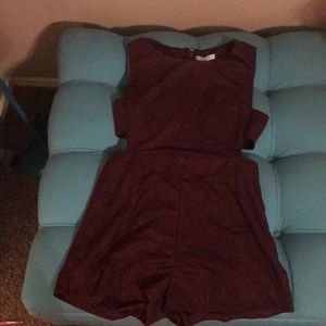 Maroon romper with cut out on sides!